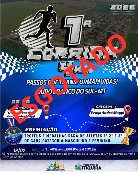 1ª CORRIDA / CAMINHADA 4KM OURO BRANCO DO SUL